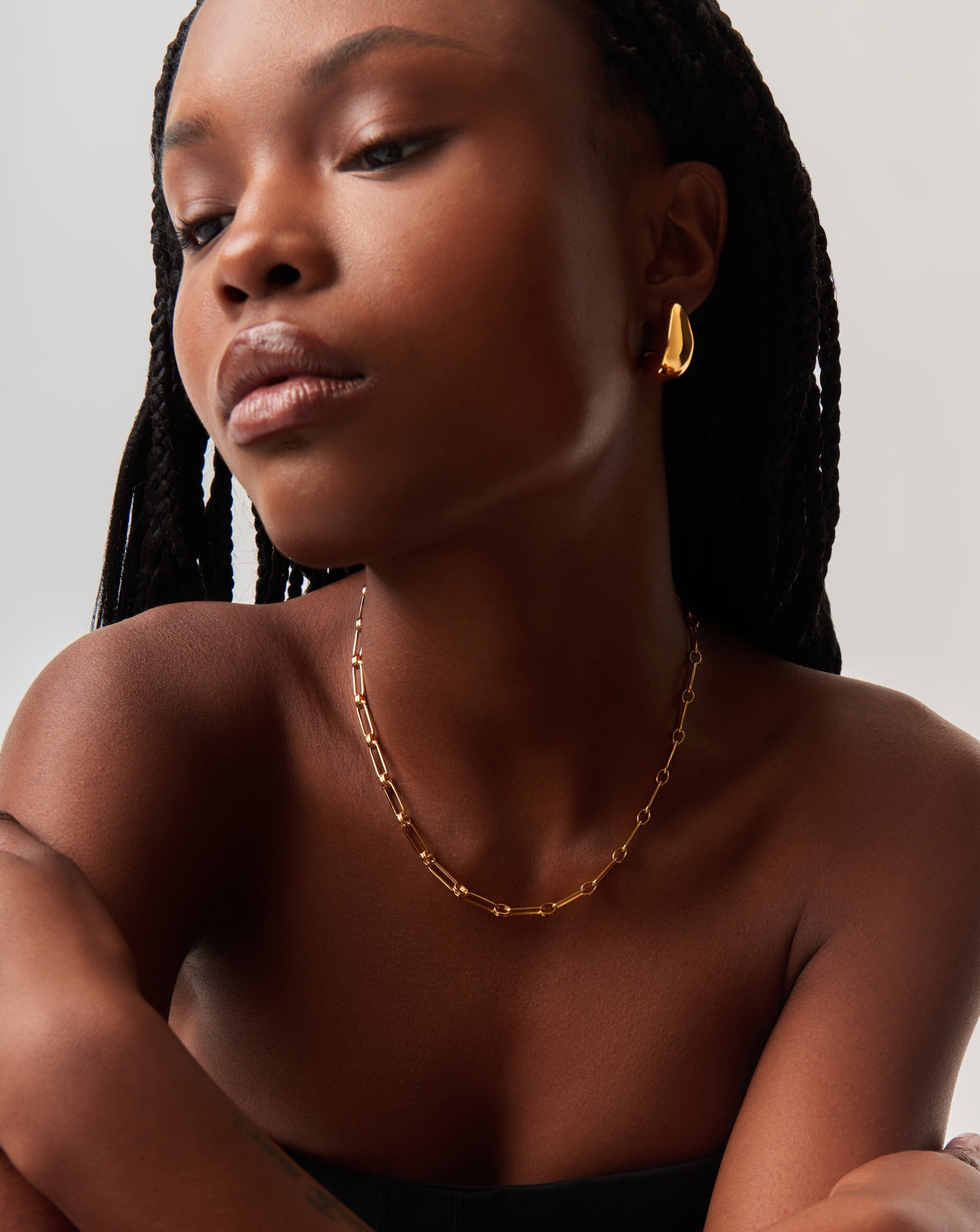 Dome Hoop Earrings & Chain Necklace Set | 18ct Gold Plated Layering Sets Missoma 