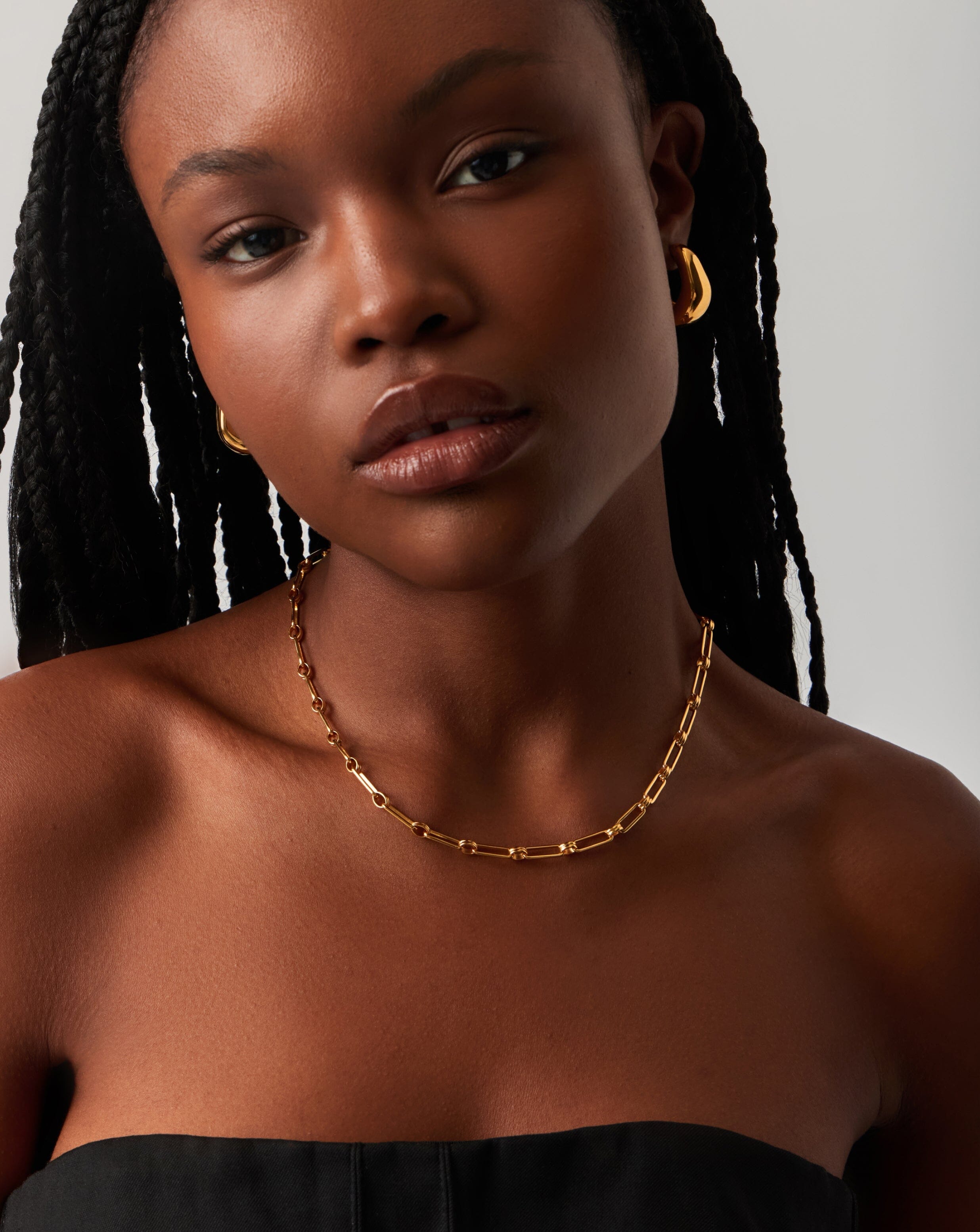 Dome Hoop Earrings & Chain Necklace Set | 18ct Gold Plated Layering Sets Missoma 