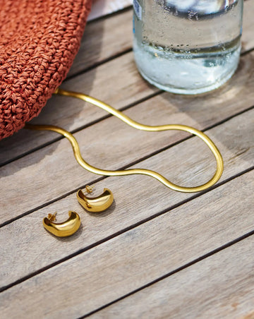 Dome Medium Hoop Earrings | 18k Gold Plated Earrings Missoma 