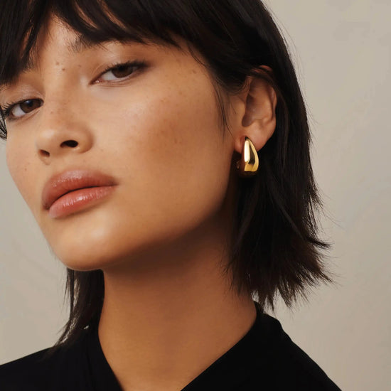 Dome Medium Hoop Earrings | 18k Gold Plated Earrings Missoma 