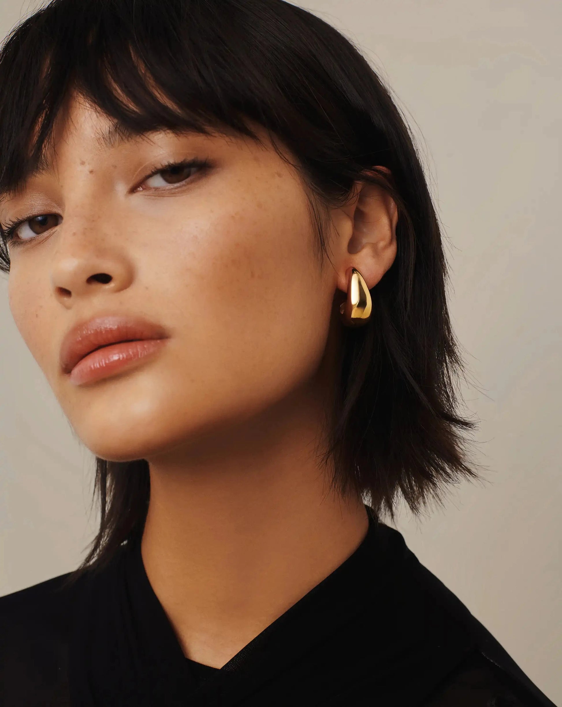 Dome Medium Hoop Earrings | 18k Gold Plated Earrings Missoma 