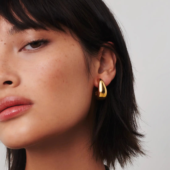 Dome Medium Hoop Earrings | 18k Gold Plated Earrings Missoma 