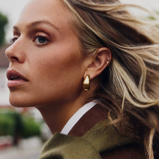 Dome Medium Hoop Earrings | 18k Gold Plated Earrings Missoma 