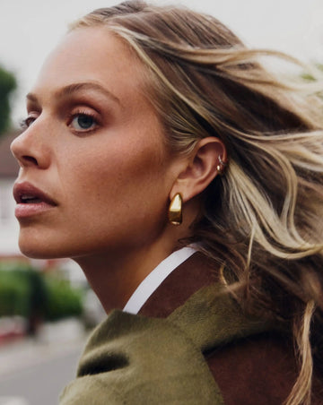 Dome Medium Hoop Earrings | 18k Gold Plated Earrings Missoma 