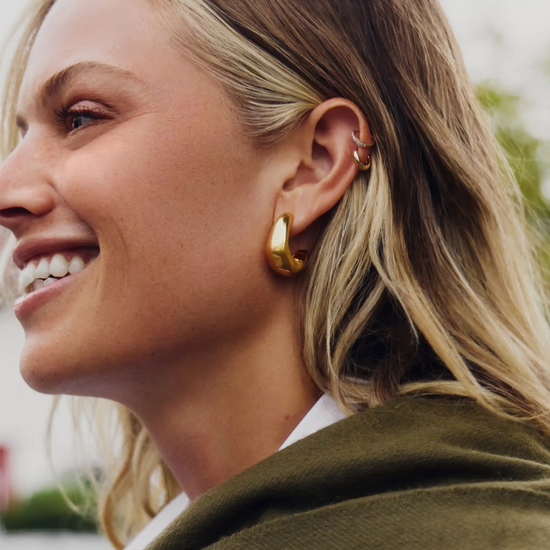 Dome Medium Hoop Earrings | 18k Gold Plated Earrings Missoma 