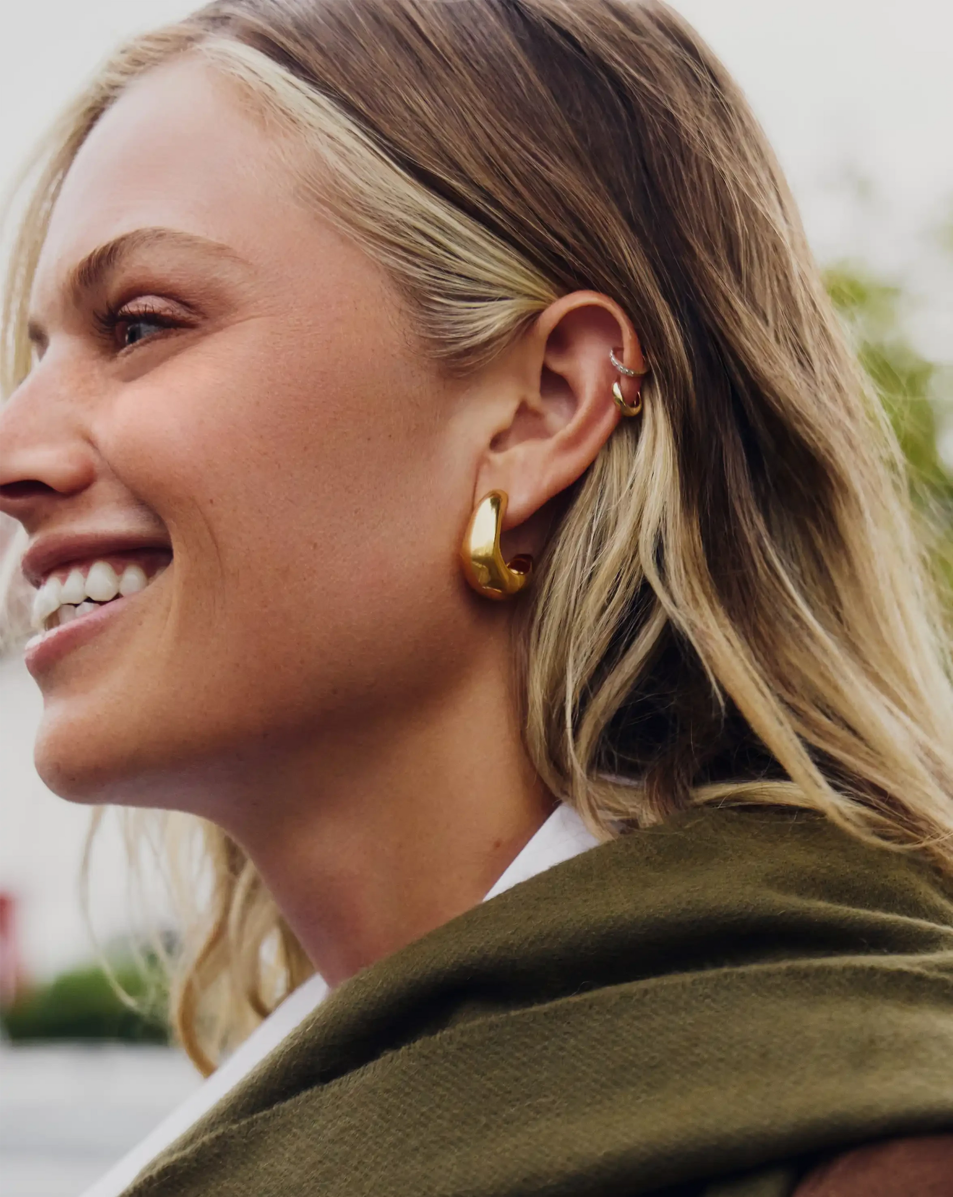 Dome Medium Hoop Earrings | 18k Gold Plated Earrings Missoma 