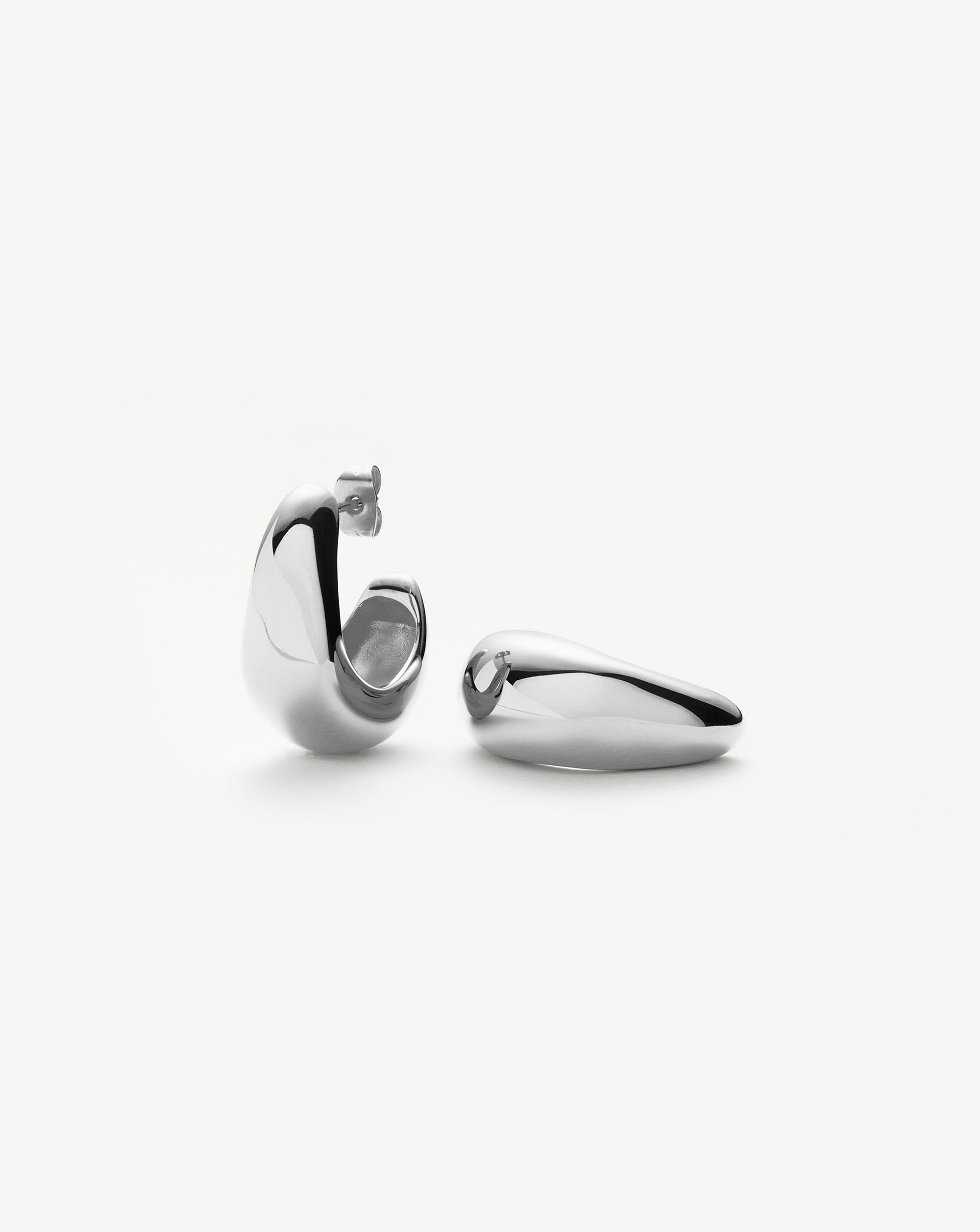 Dome Medium Hoop Earrings | Silver Plated Earrings Missoma 