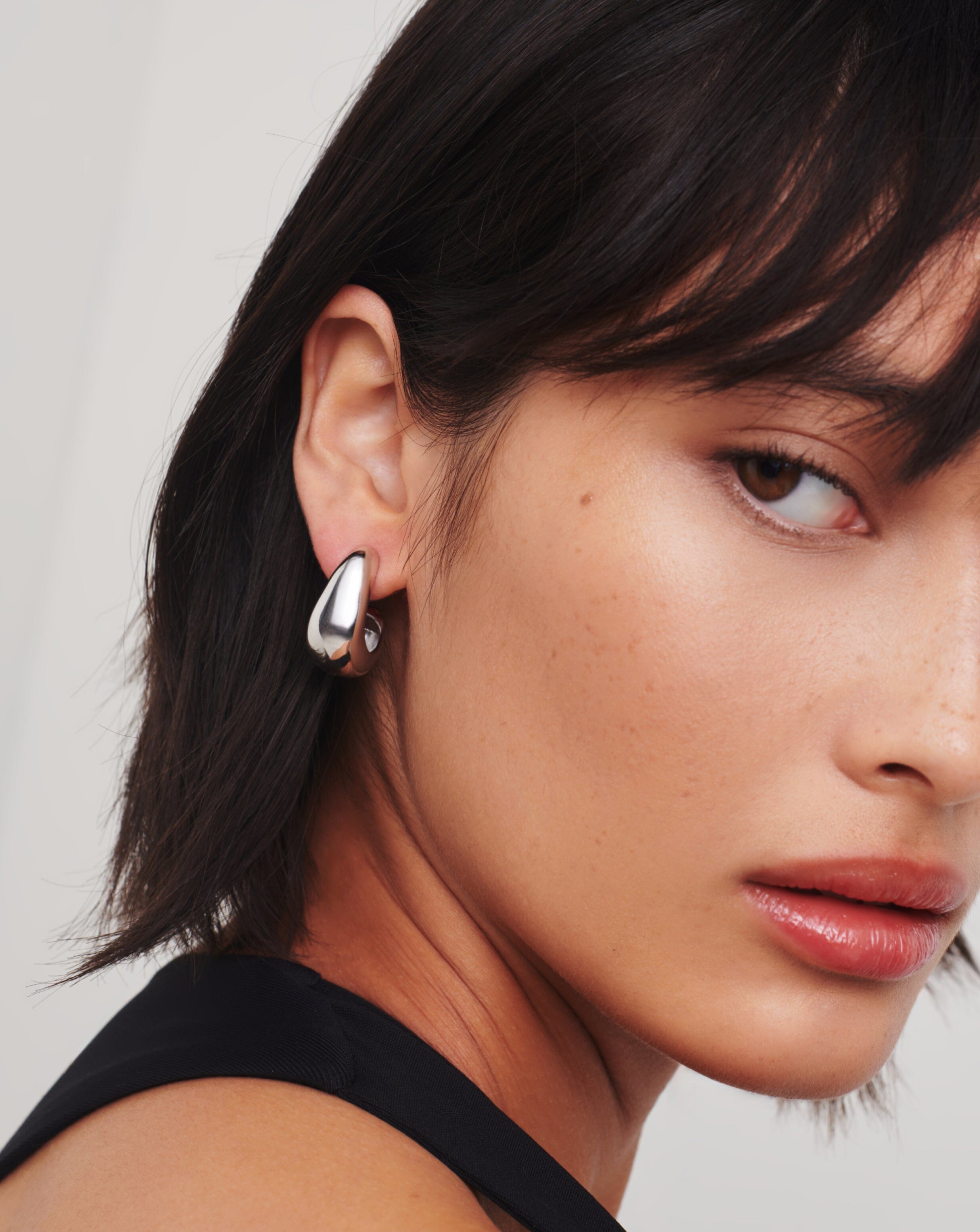 Dome Medium Hoop Earrings | Silver Plated Earrings Missoma 