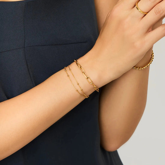Double Chain & Mini Paperclip Bracelet Set | 18k Gold Vermeil/18k Gold Plated Bracelets Missoma 