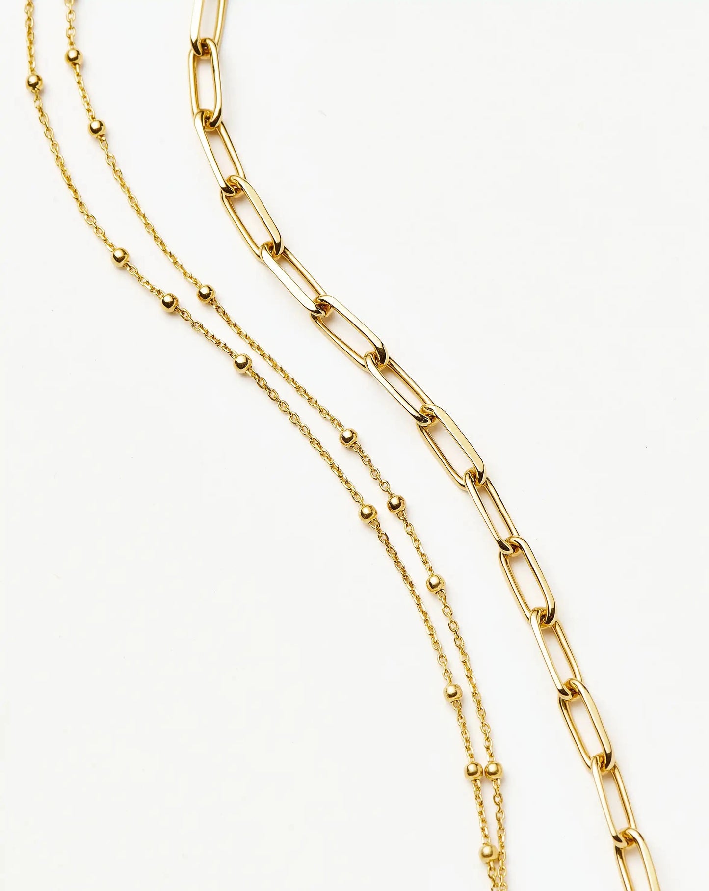 Double Chain & Mini Paperclip Bracelet Set | 18k Gold Vermeil/18k Gold Plated Bracelets Missoma 