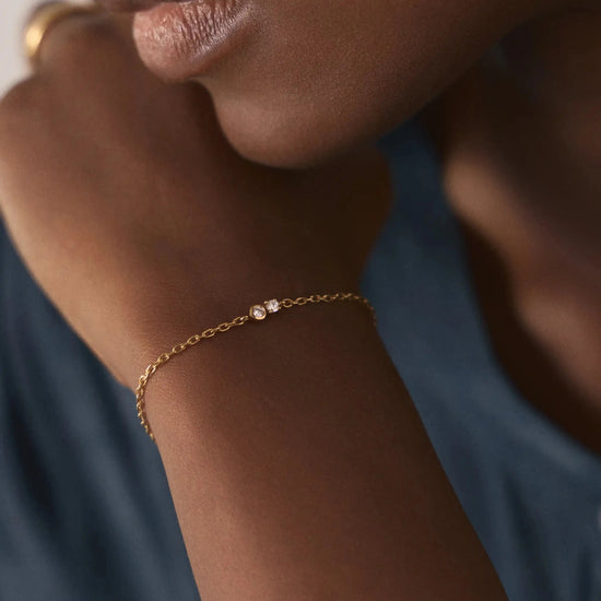 Duo Stone Chain Bracelet | 18k Gold Plated/Cubic Zirconia Bracelets Missoma 