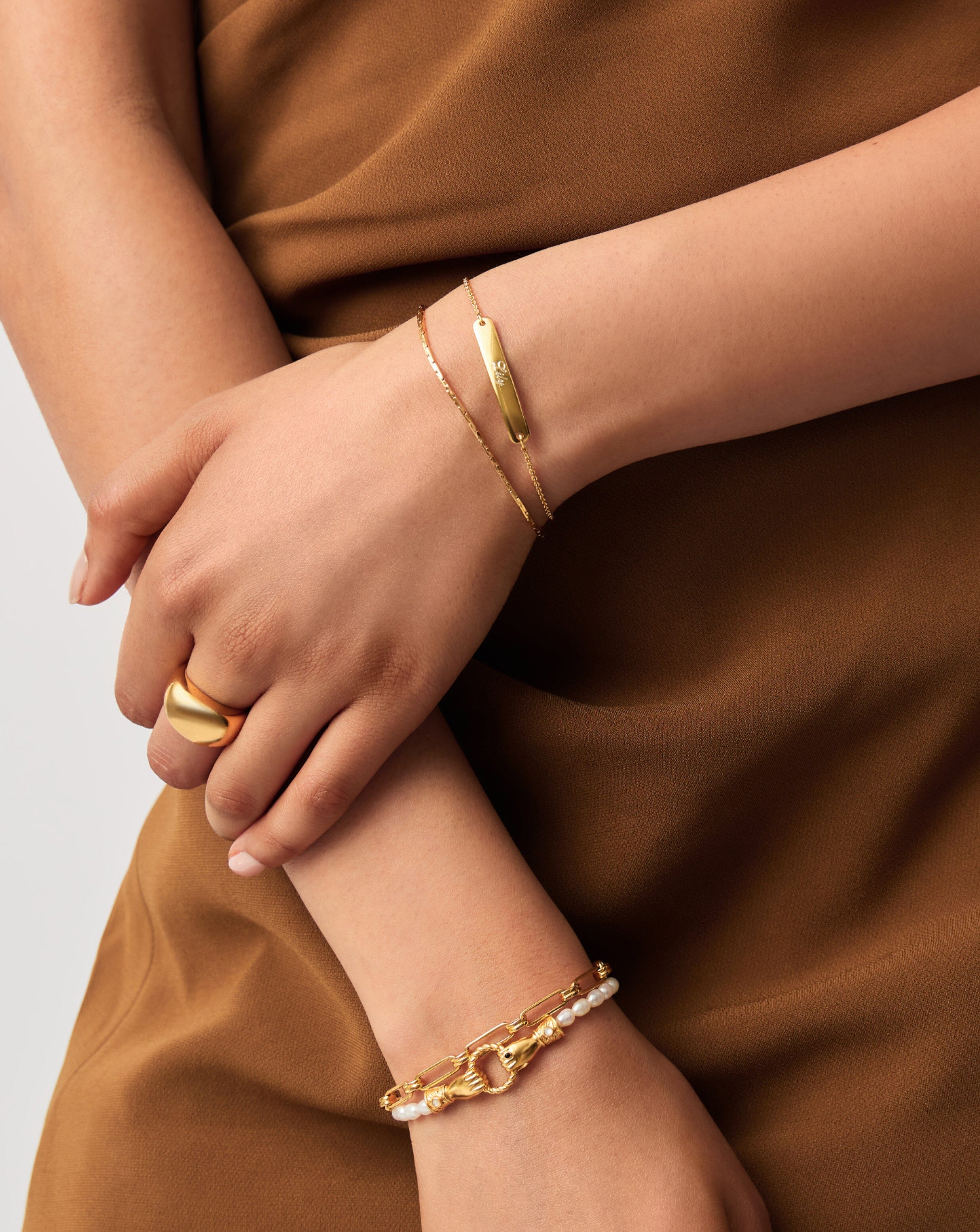 Engravable Bar Chain Bracelet | 18k Gold Vermeil Bracelets Missoma 