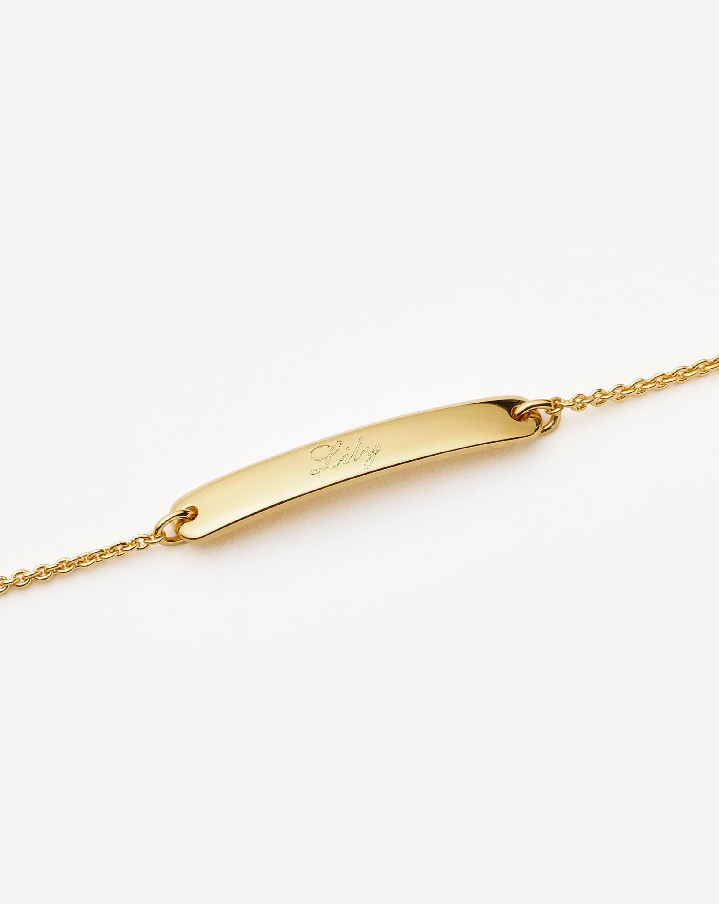 Engravable Bar Chain Bracelet | 18k Gold Vermeil Bracelets Missoma 