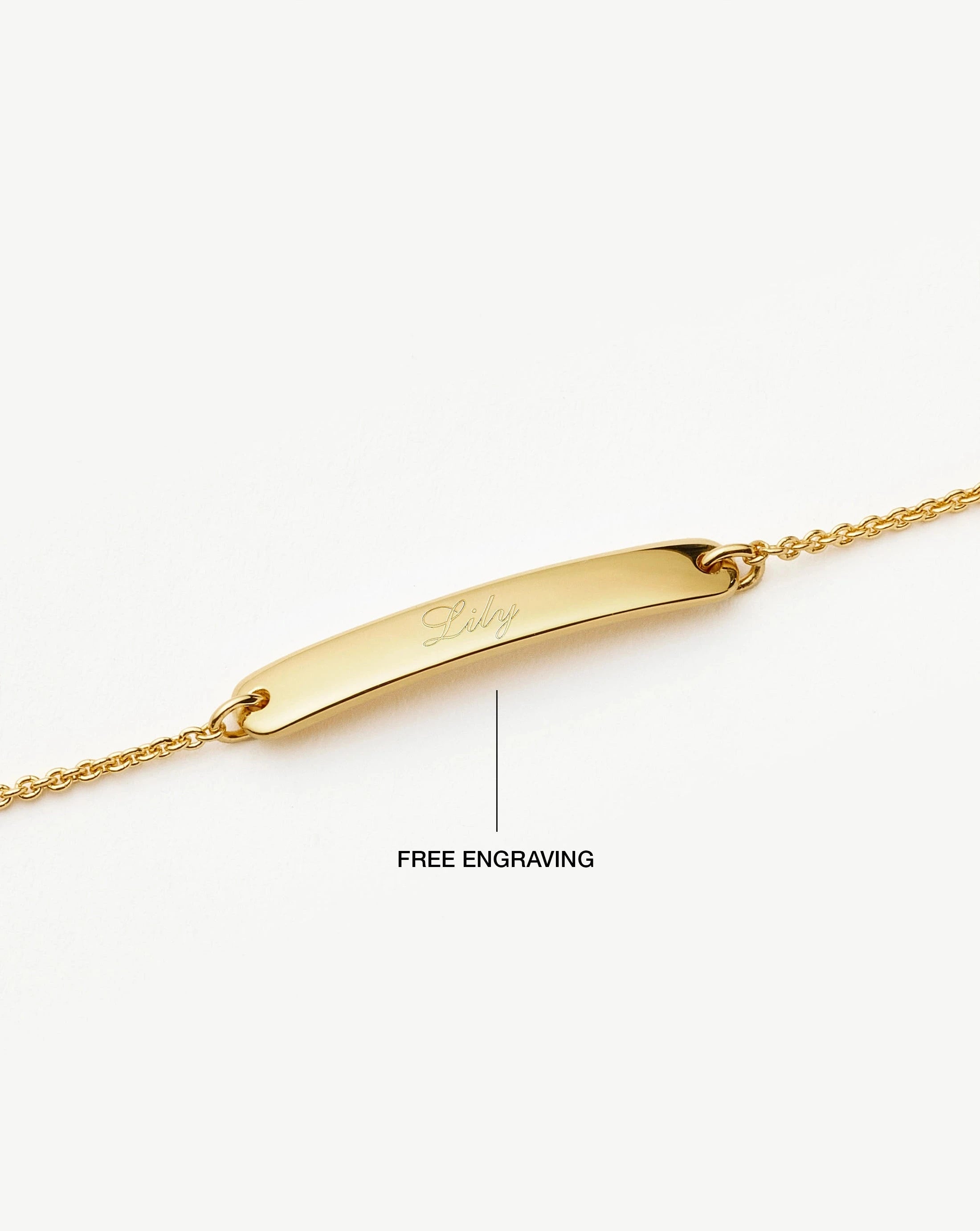 Engravable Bar Chain Bracelet | 18k Gold Vermeil Bracelets Missoma 