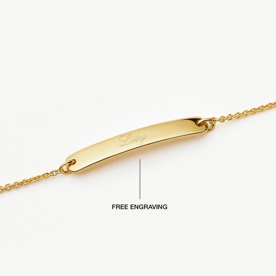 Engravable Bar Chain Bracelet | 18k Gold Vermeil Bracelets Missoma 