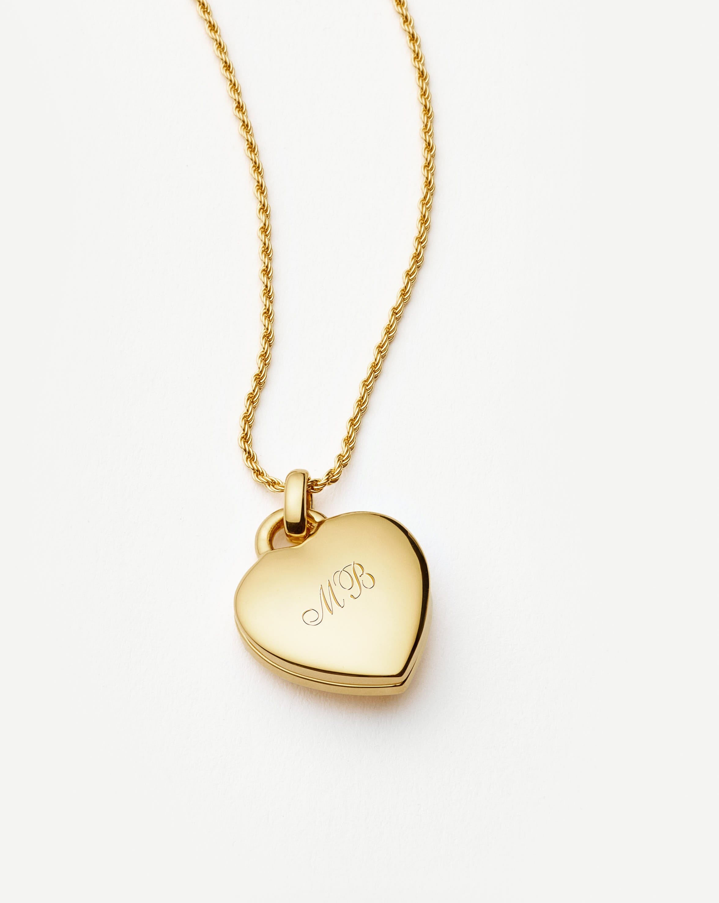 Engravable Heart Ridge Locket Pendant Necklace | 18k Gold Vermeil/Rainbow Moonstone Necklaces Missoma 