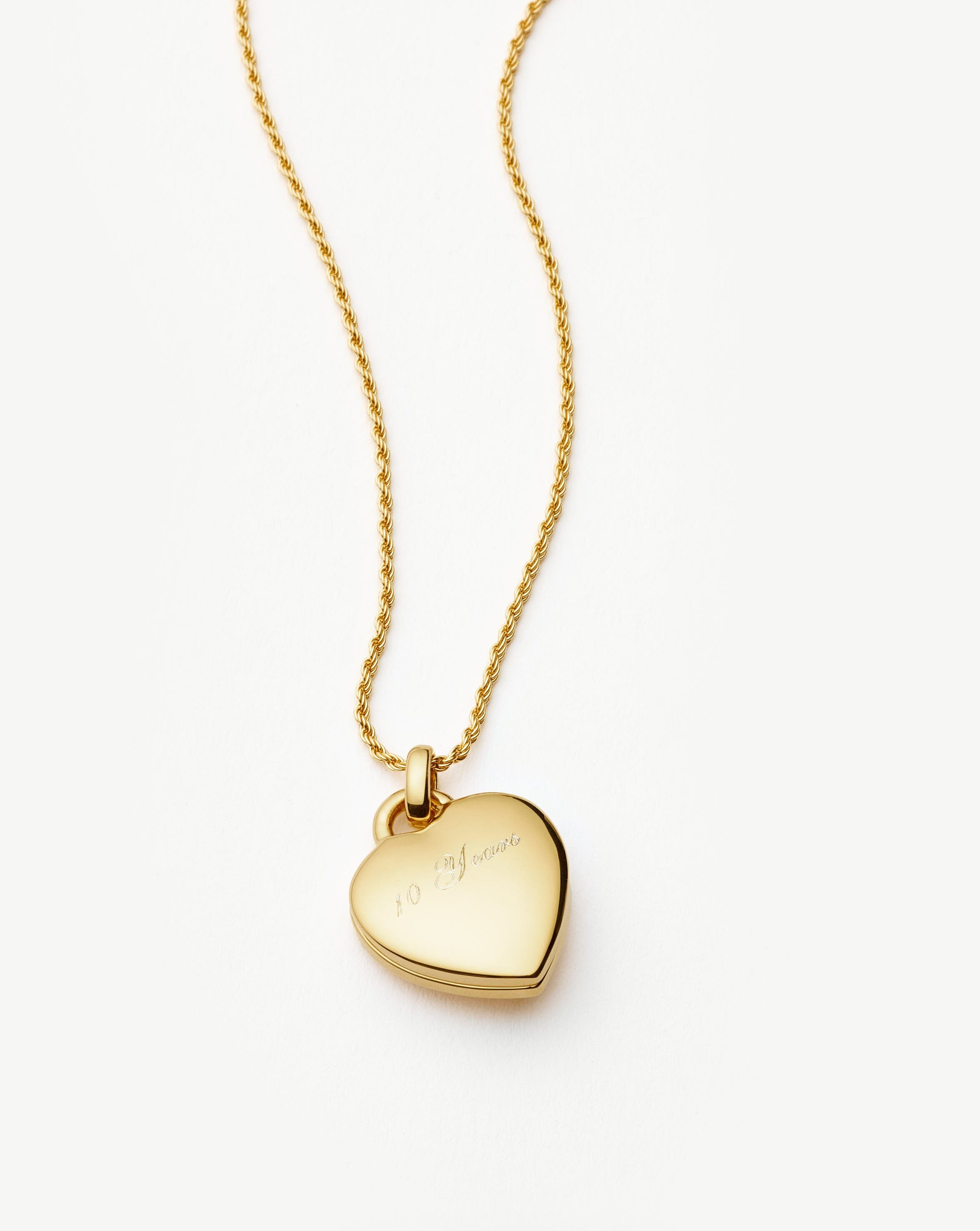 Engravable Heart Ridge Locket Pendant Necklace | 18k Gold Vermeil/Rainbow Moonstone Necklaces Missoma 