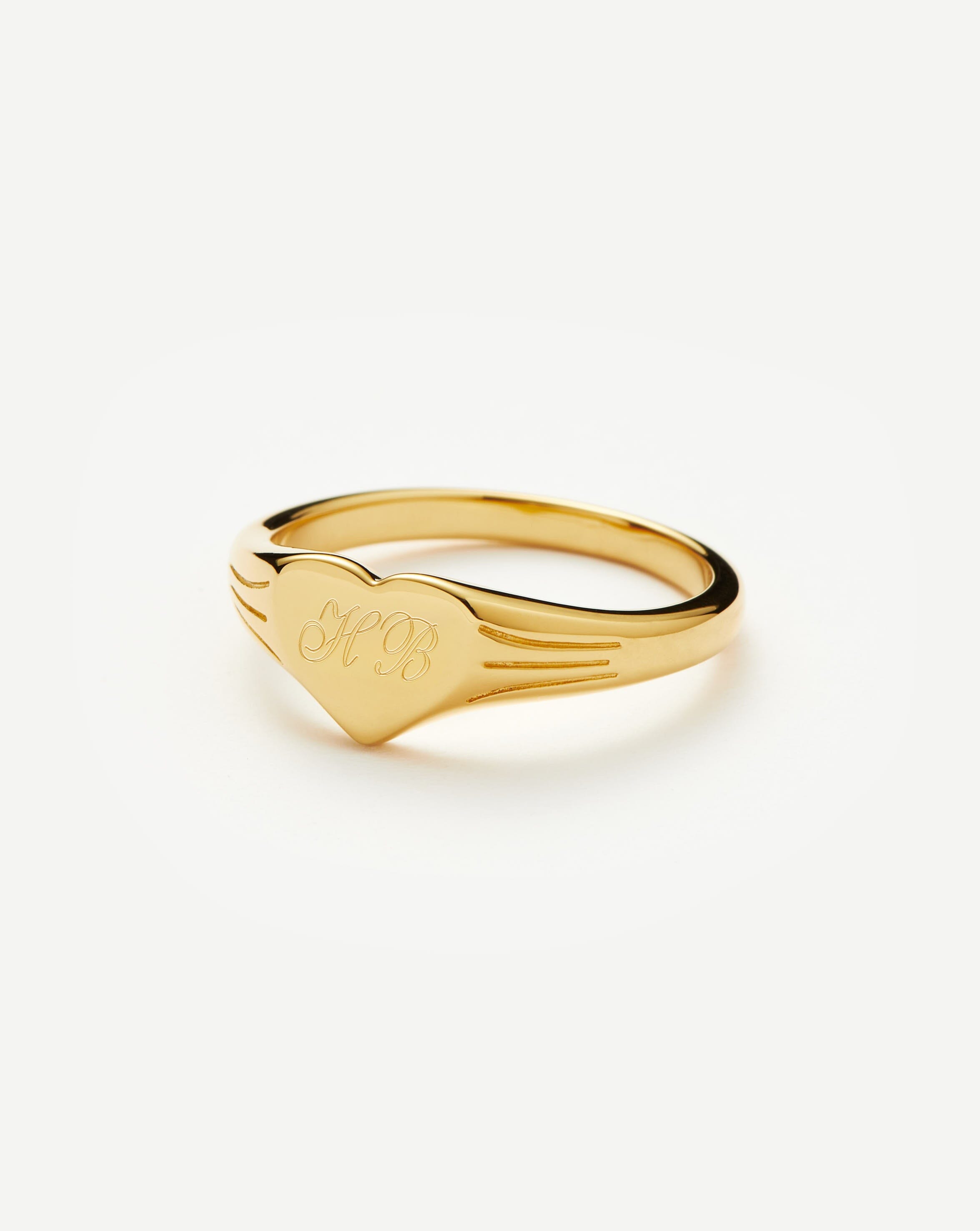 Engravable Heart Signet Ring | 18k Gold Vermeil Rings Missoma 