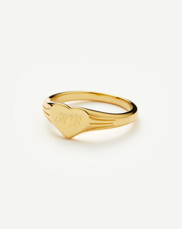 Engravable Heart Signet Ring | 18k Gold Vermeil Rings Missoma 