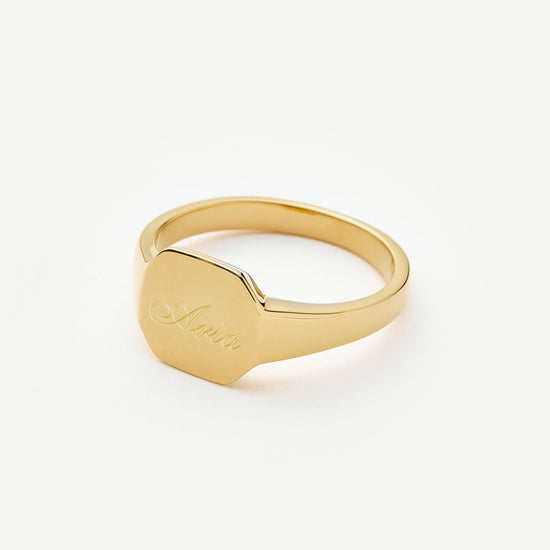 Engravable Oka Signet Ring | 18k Gold Vermeil Rings Missoma 