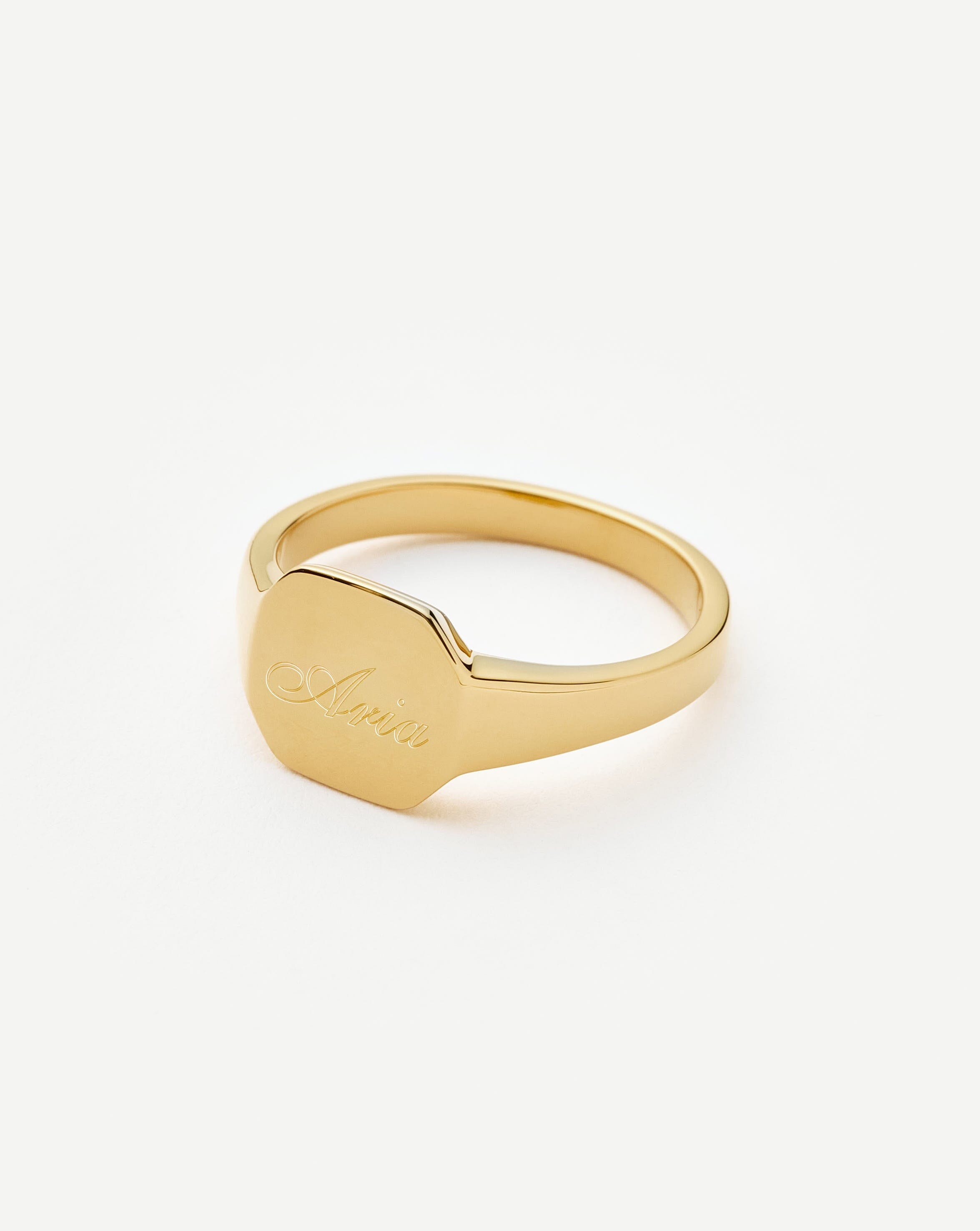 Engravable Oka Signet Ring | 18k Gold Vermeil Rings Missoma 