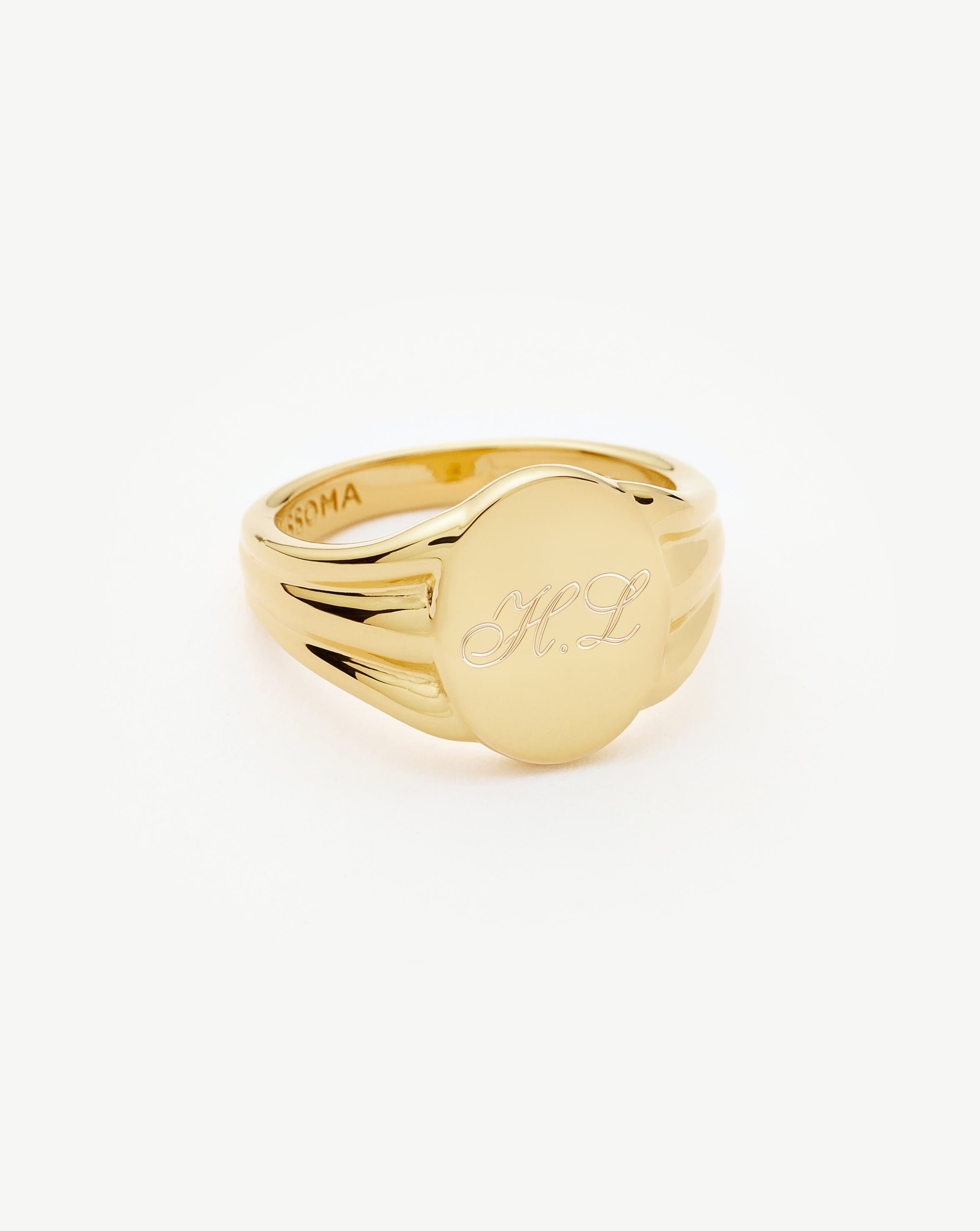 Engravable Oval Signet Ring | 18k Gold Vermeil Rings Missoma 