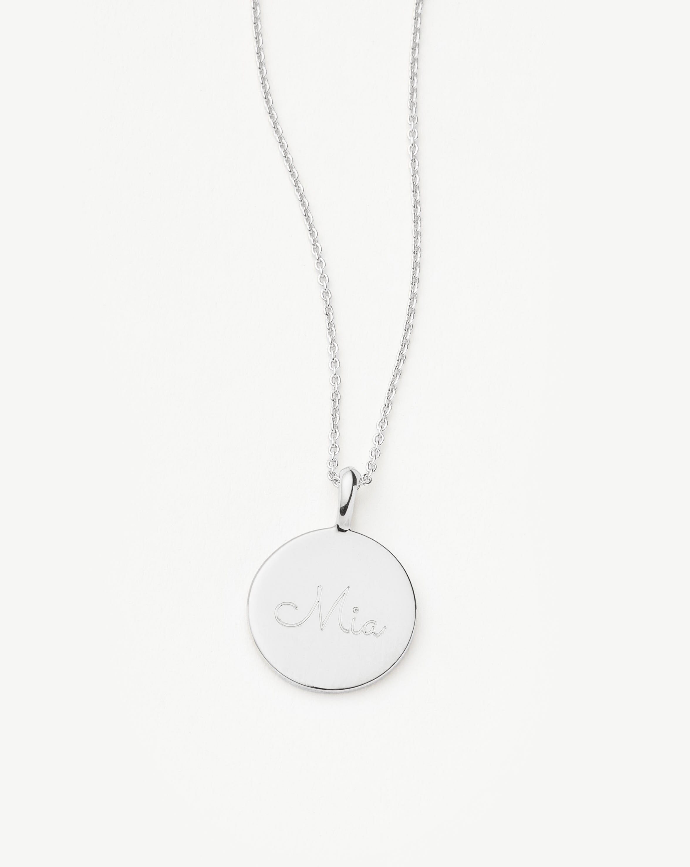 Engravable Round Necklace | Sterling Silver Necklaces Missoma 