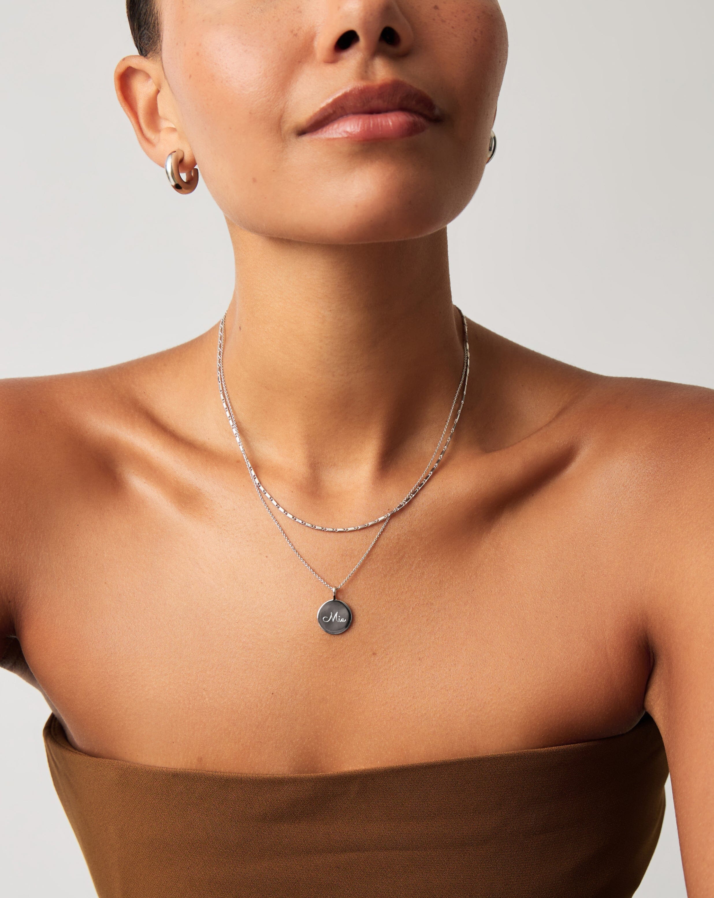 Engravable Round Necklace | Sterling Silver Necklaces Missoma 