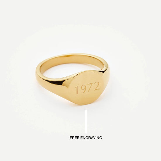 Engravable Round Signet Ring | 18k Gold Vermeil Rings Missoma 