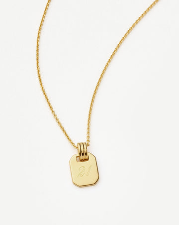 Engravable Small Tag Pendant Necklace | 18k Gold Vermeil Necklaces Missoma 