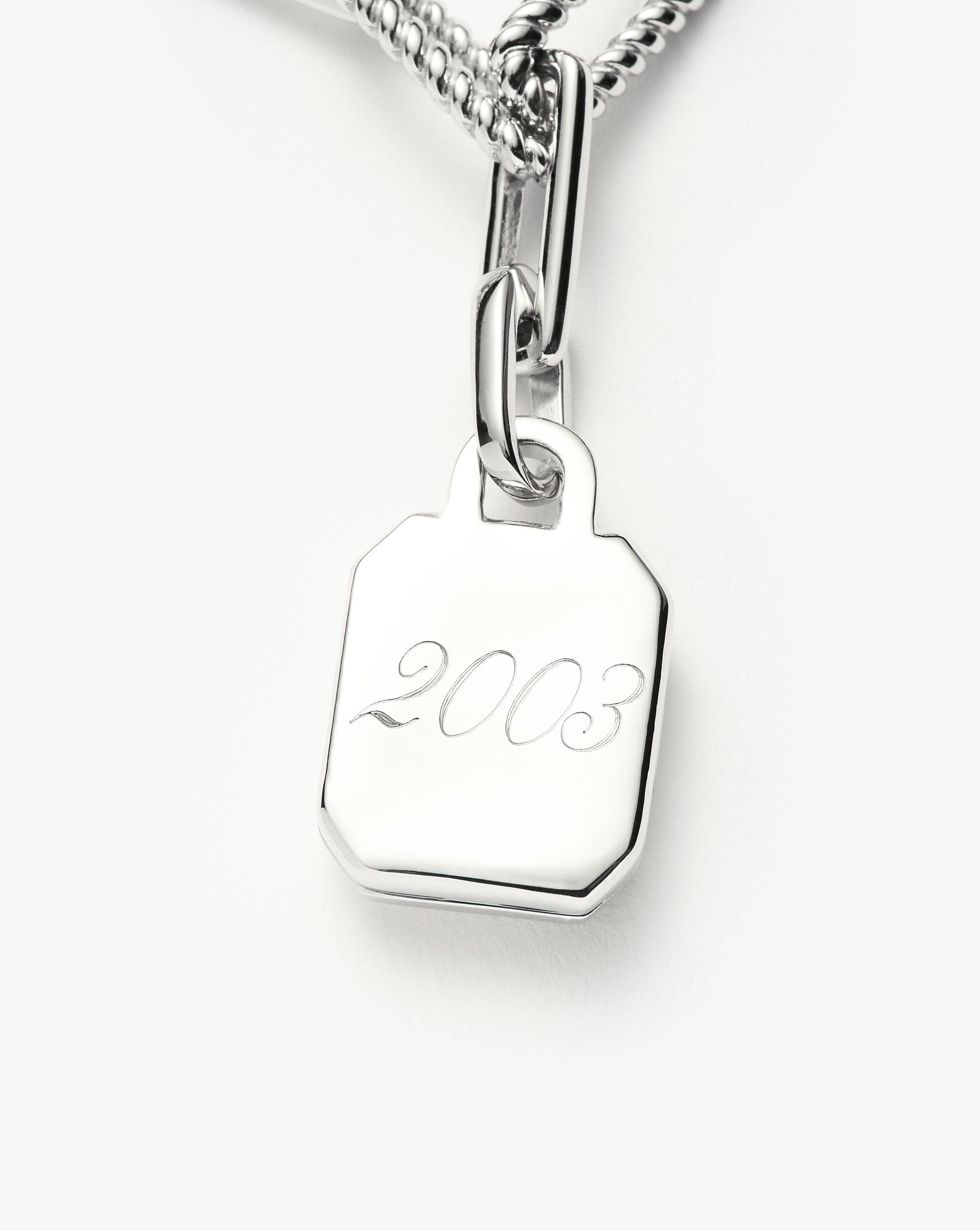 Engravable Square Locket Chain Necklace | Silver Plated/Rainbow Moonstone Necklaces Missoma 