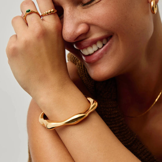 Eny Puffy Cuff Bracelet | 18k Gold Plated Bracelets Missoma 