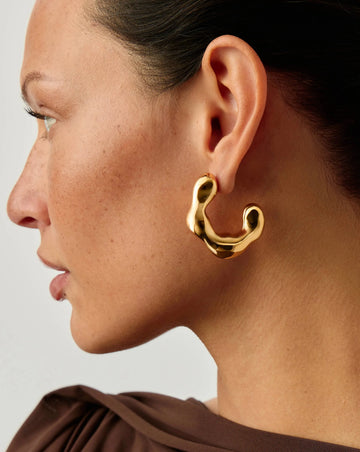 Eny Puffy Large Hoop Earrings | 18k Gold Plated Earrings Missoma 