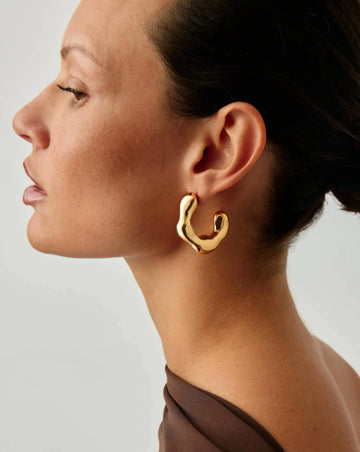Eny Puffy Large Hoop Earrings | 18k Gold Plated Earrings Missoma 