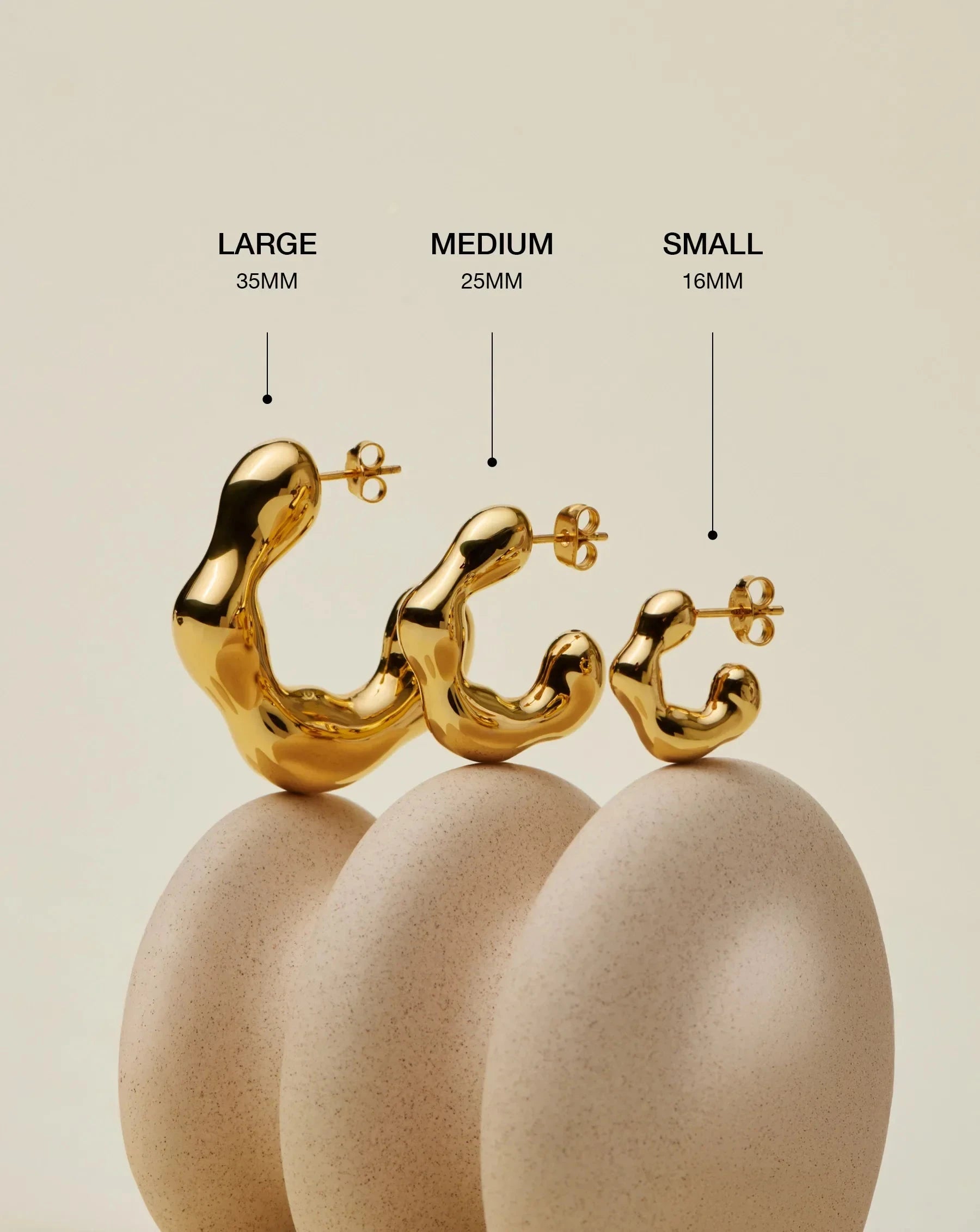 Eny Puffy Large Hoop Earrings | 18k Gold Plated Earrings Missoma 
