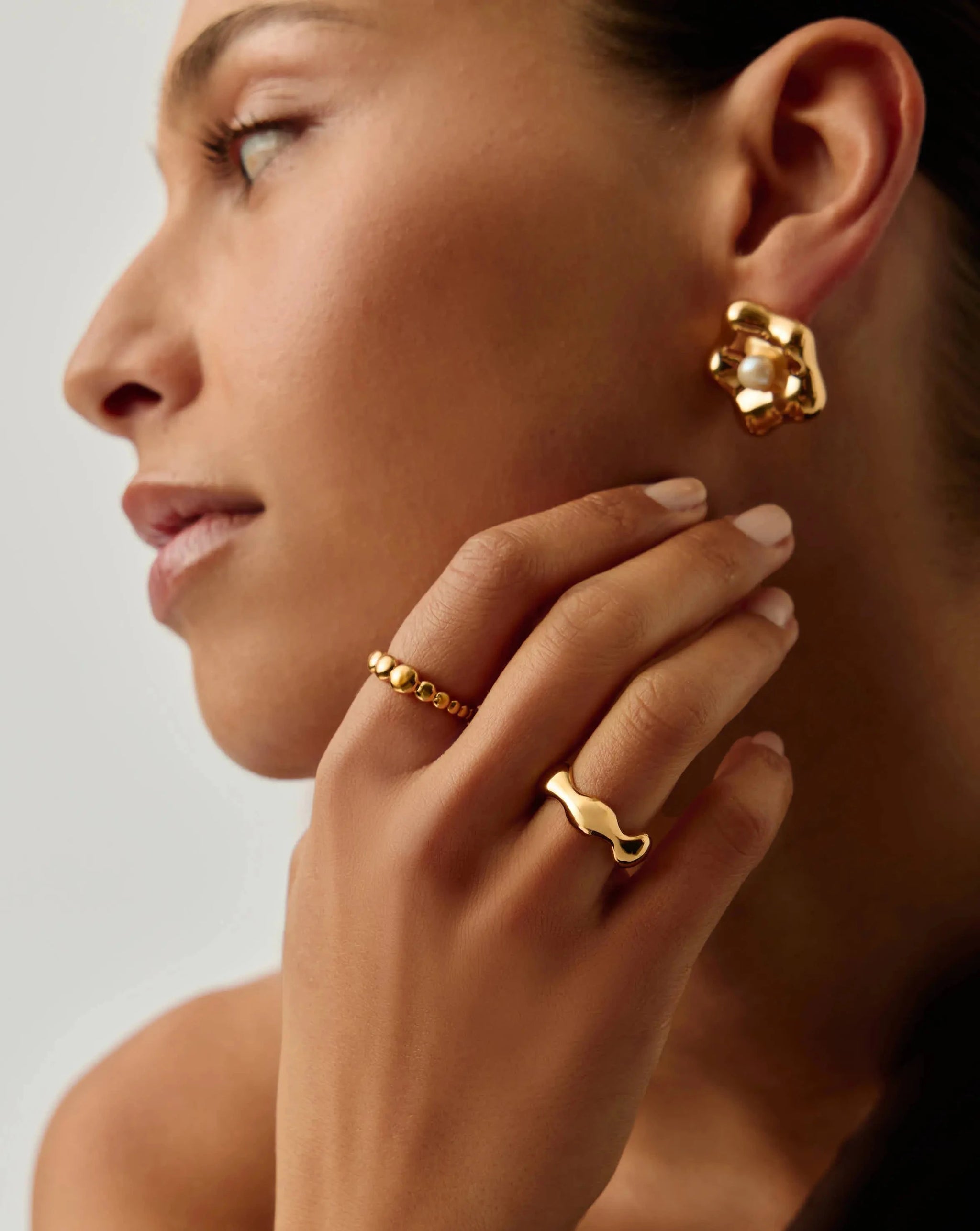 Eny Puffy Stacking Ring | 18k Gold Plated Rings Missoma 