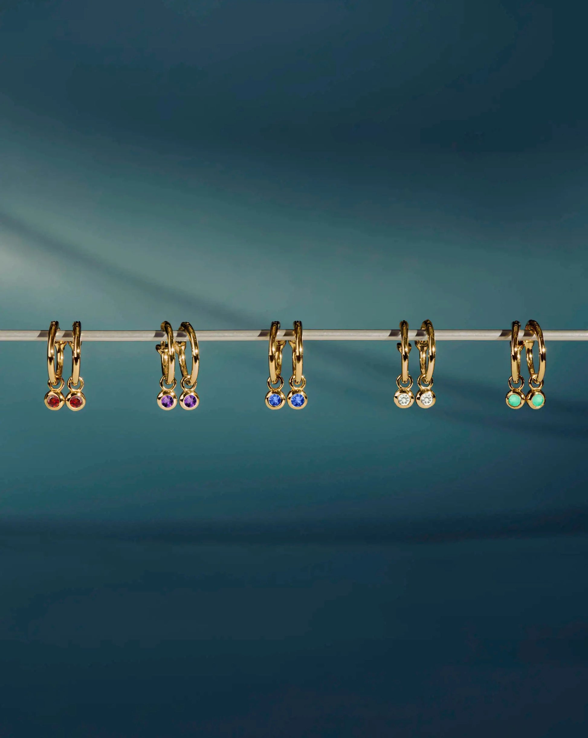 February Birthstone Mini Charm Hoop Earrings | 18k Gold Vermeil/Amethyst Earrings Missoma 