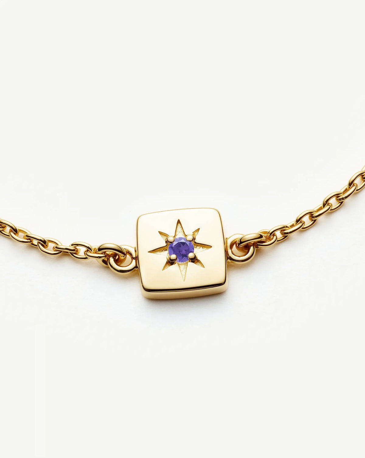 Feburary Birthstone Slider Bracelet | 18k Gold Plated/Natural Amethyst Bracelets Missoma 
