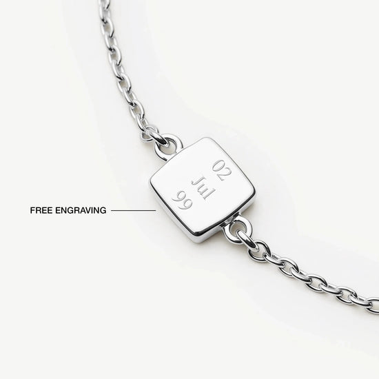 Feburary Birthstone Slider Bracelet | Silver Plated/Natural Amethyst Bracelets Missoma 