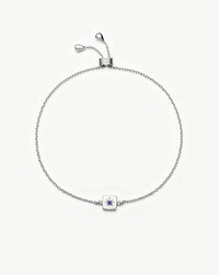 Feburary Birthstone Slider Bracelet | Silver Plated/Natural Amethyst Bracelets Missoma 