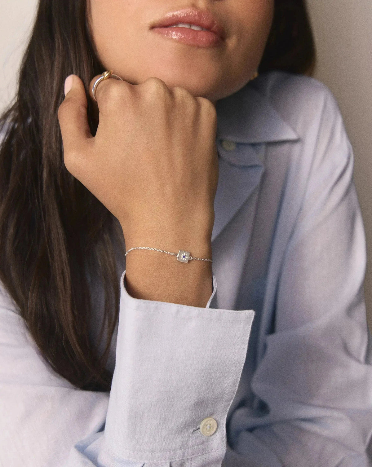 Feburary Birthstone Slider Bracelet | Silver Plated/Natural Amethyst Bracelets Missoma 