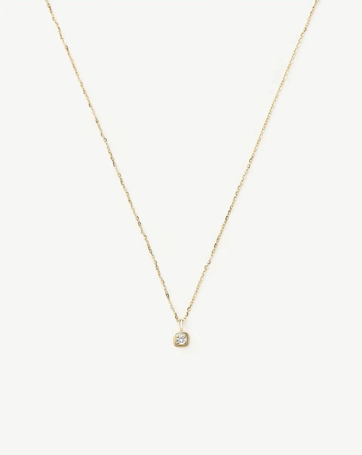 Fine April Birthstone Pendant Necklace | 14k Solid Gold/White Sapphire Necklace Missoma 