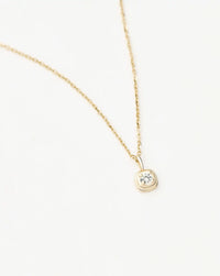 Fine April Birthstone Pendant Necklace | 14k Solid Gold/White Sapphire Necklace Missoma 