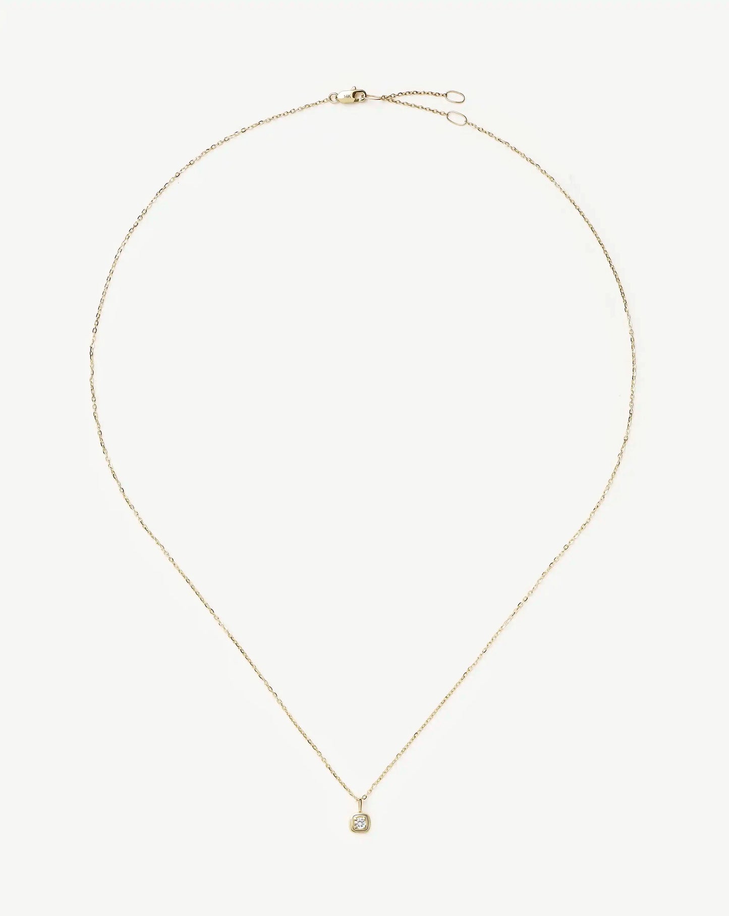 Fine April Birthstone Pendant Necklace | 14k Solid Gold/White Sapphire Necklace Missoma 