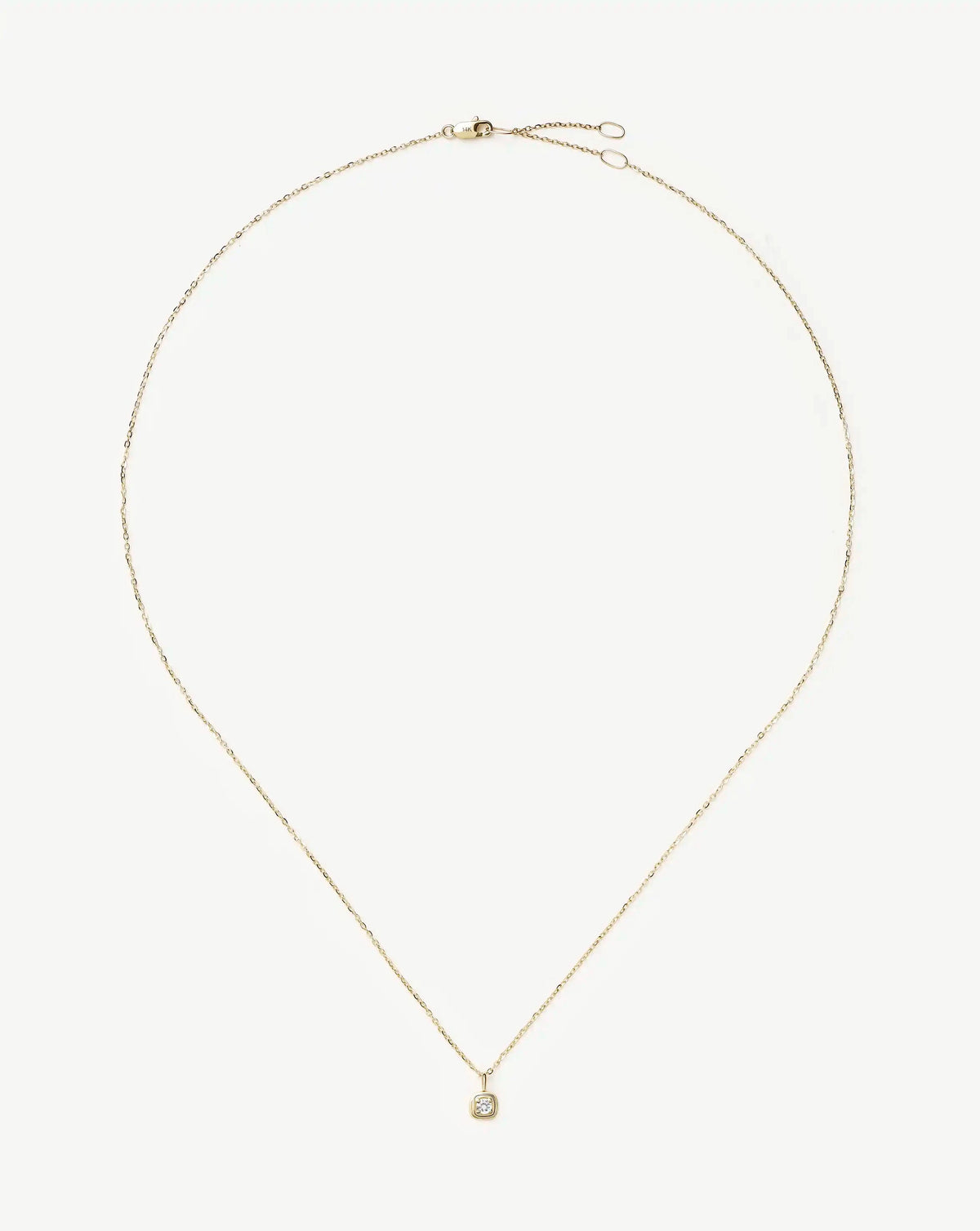 Fine April Birthstone Pendant Necklace | 14k Solid Gold/White Sapphire Necklace Missoma 