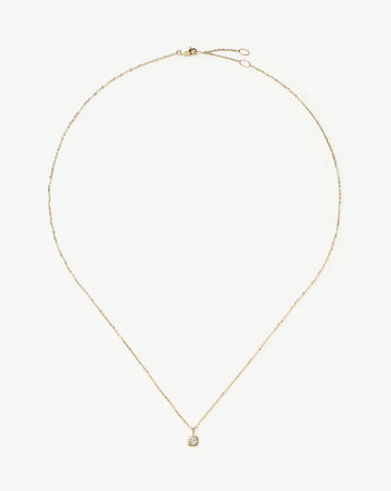 Fine April Birthstone Pendant Necklace | 14k Solid Gold/White Sapphire Necklace Missoma 