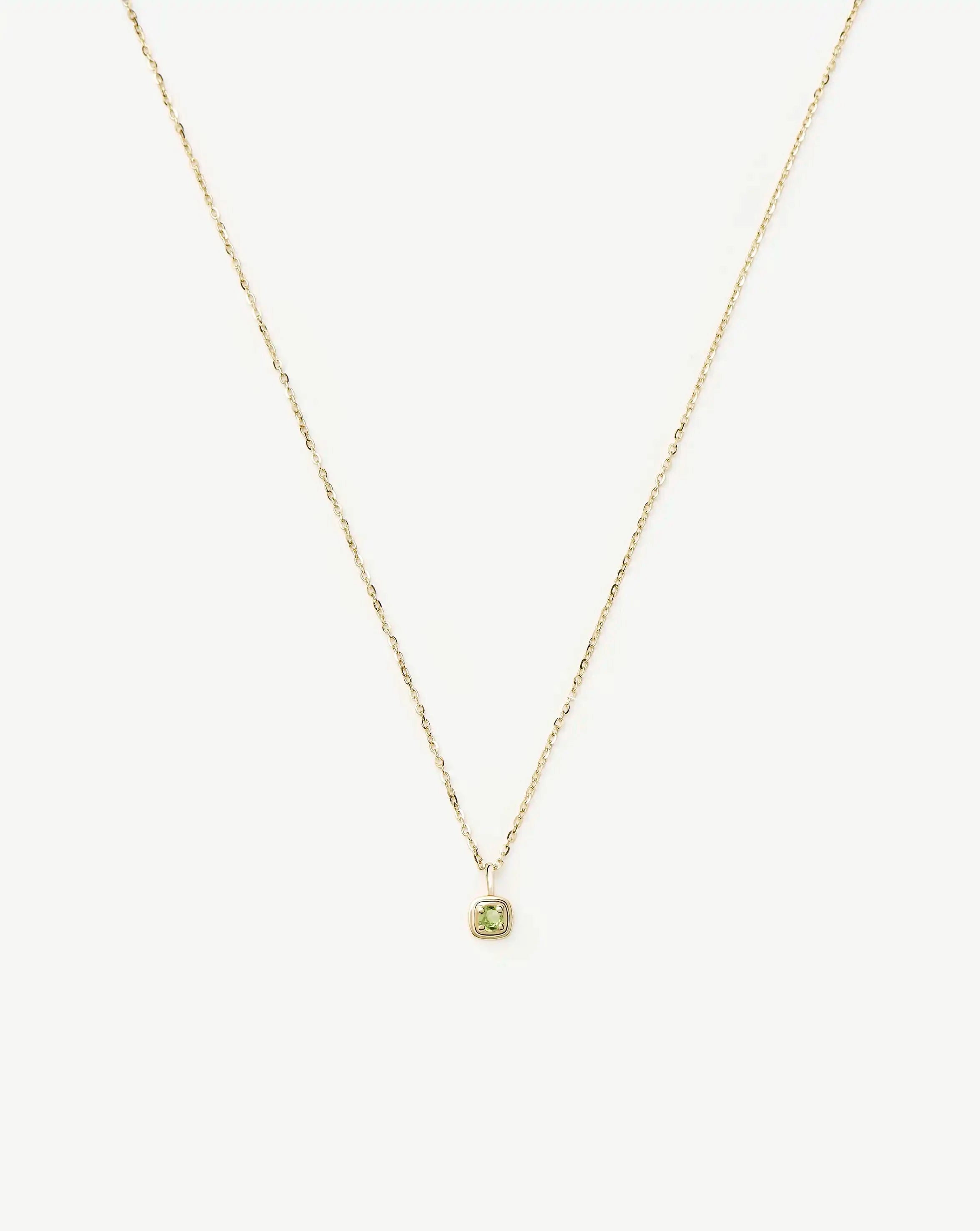 Fine August Birthstone Pendant Necklace | 14k Solid Gold/Peridot Necklace Missoma 