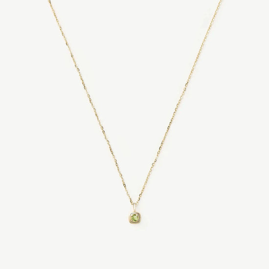 Fine August Birthstone Pendant Necklace | 14k Solid Gold/Peridot Necklace Missoma 