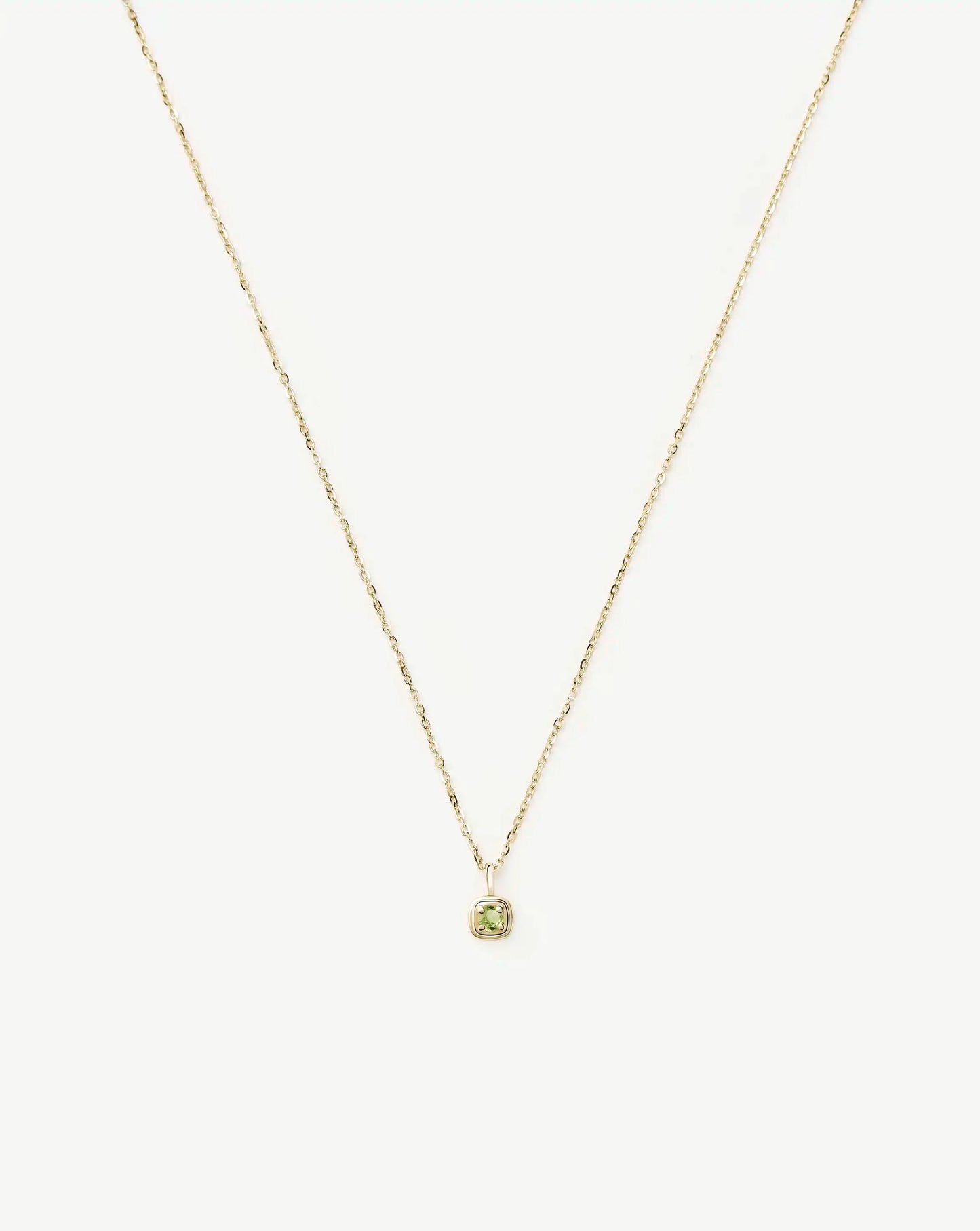 Fine August Birthstone Pendant Necklace | 14k Solid Gold/Peridot Necklace Missoma 