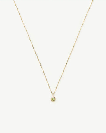 Fine August Birthstone Pendant Necklace | 14k Solid Gold/Peridot Necklace Missoma 